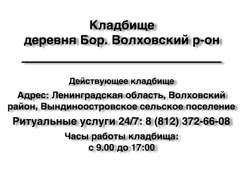 Кладбище деревня Бор. Волховский р-он Кладбище деревня Бор. Волховский р-он