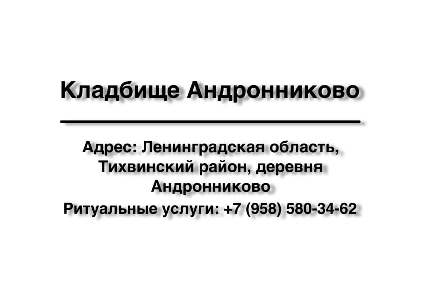 Кладбище в дер. Андронниково (Тихвинский район) заказать ритуальные услуги