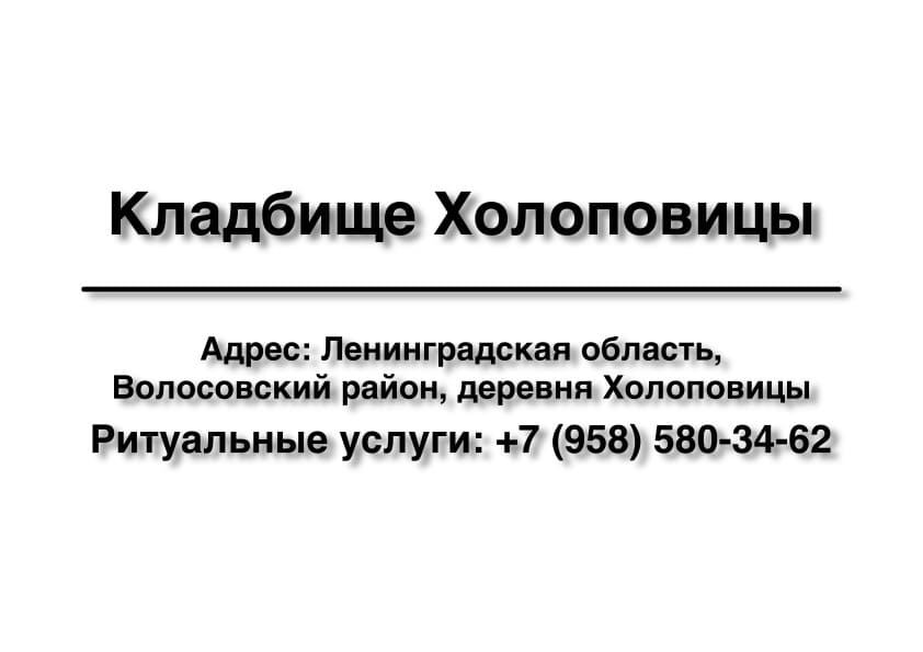 Кладбище в дер. Холоповицы (Волосовский район) заказать ритуальные услуги
