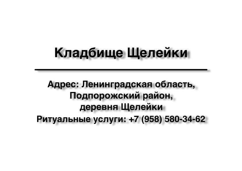 Кладбище в дер. Щелейки (Подпорожский район) заказать ритуальные услуги