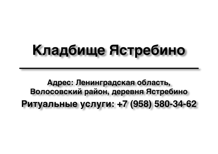 Кладбище в дер. Ястребино (Волосовский район) заказать ритуальные услуги