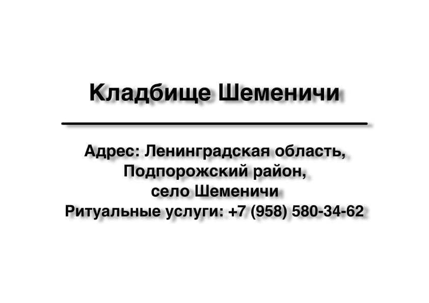 Кладбище в с. Шеменичи (Подпорожский район) заказать ритуальные услуги